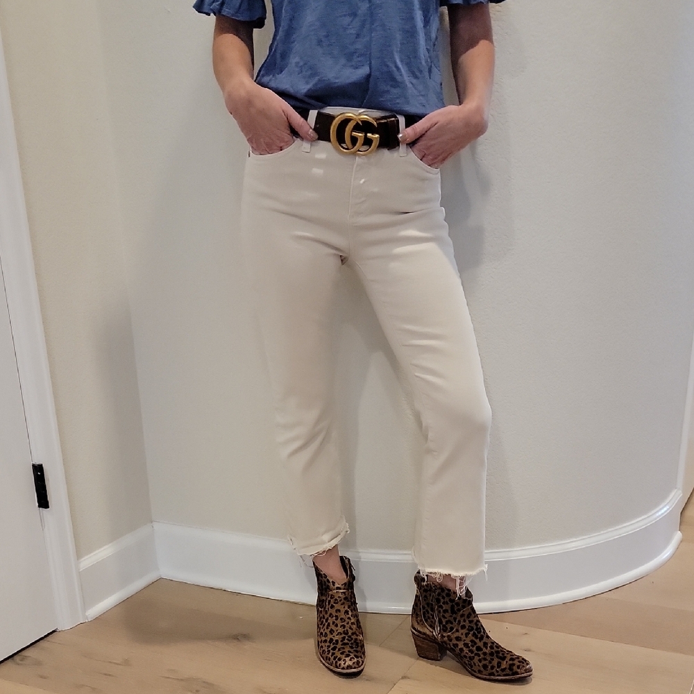 AG Adriano Goldschmied Cream Ankle Jeans